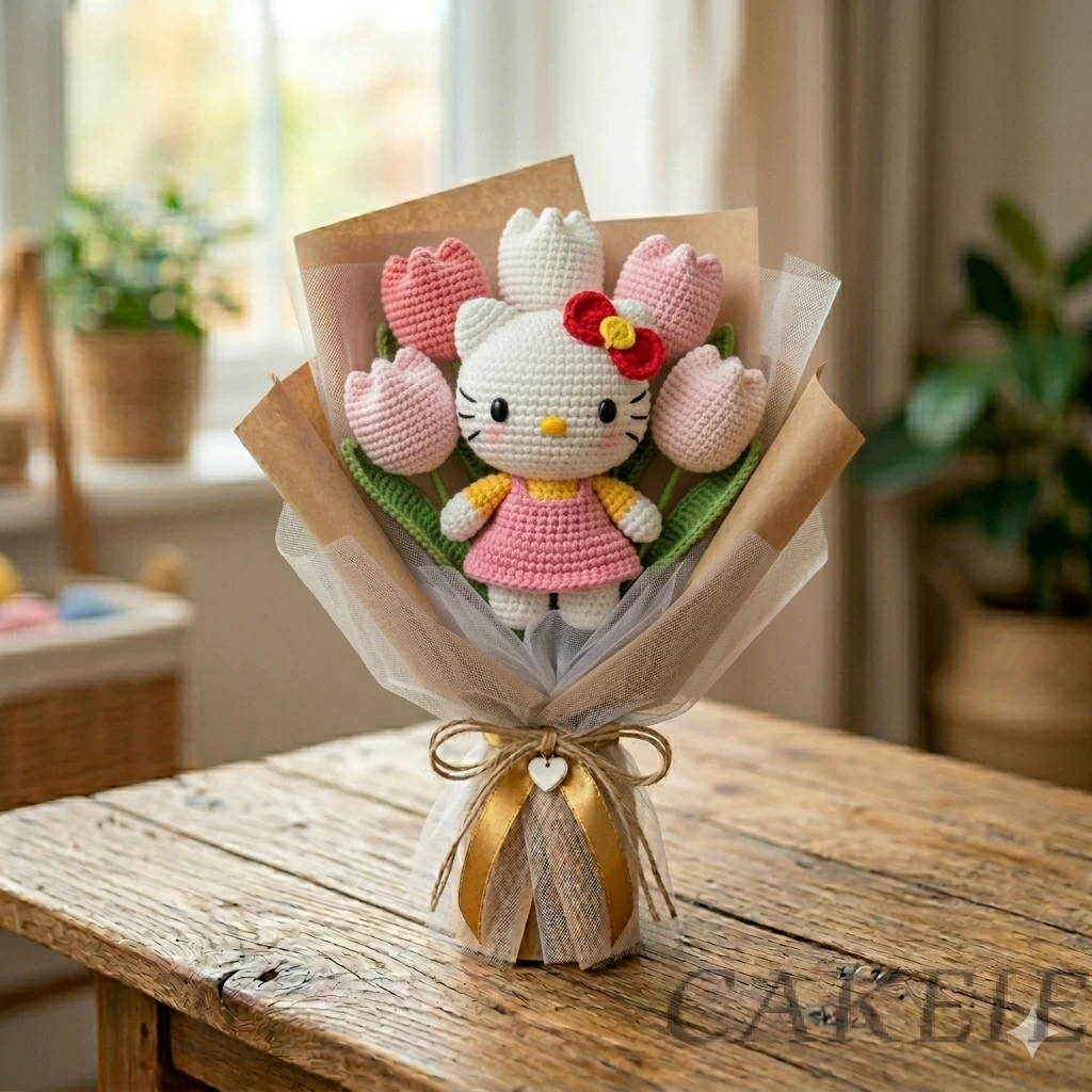 Hello Kitty Crochet Tulip Bouquet